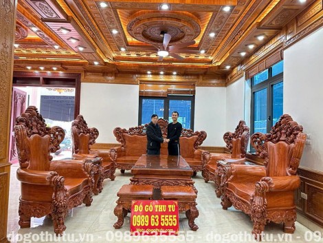 Bộ bàn ghế Hoàng gia Gỗ Hương Đá 10 món (Anh Tân)