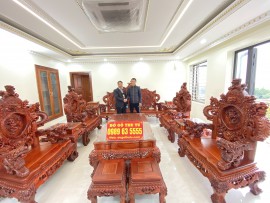 Nơi Bán Bàn Ghế Phòng Khách Rồng Đỉnh Gỗ Hương Đẹp Nhất tại Hà Nội 